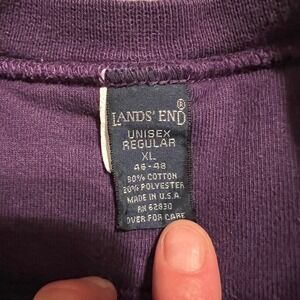 Lands End Unisex Vintage Purple Crewneck Sweatshirt XL Cotton Blend Made in‎ USA